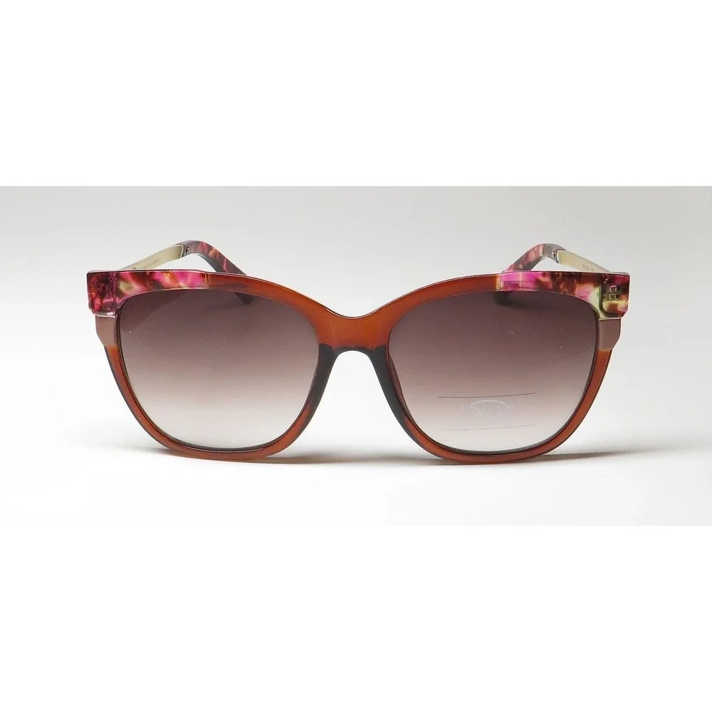 Oscar de la Renta Allure Sunglasses Brown Pink Tortoise Gold Elegant New‎